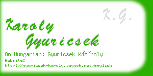 karoly gyuricsek business card